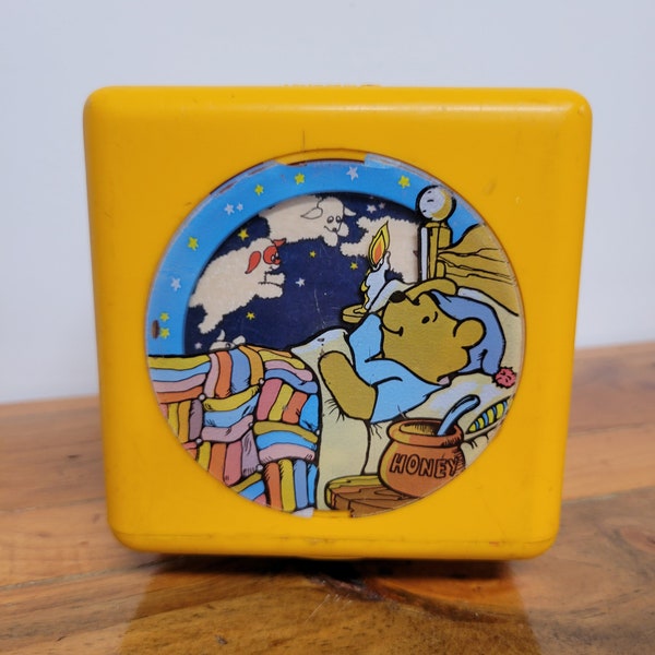 RARE Vintage 1977 Winnie the Pooh Busy Musical Moving Picture Block by Gabriel Industries