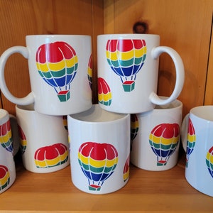 Vintage FTD Rainbow Hot Air Balloon Mugs, Pick Me Up Bouquet!