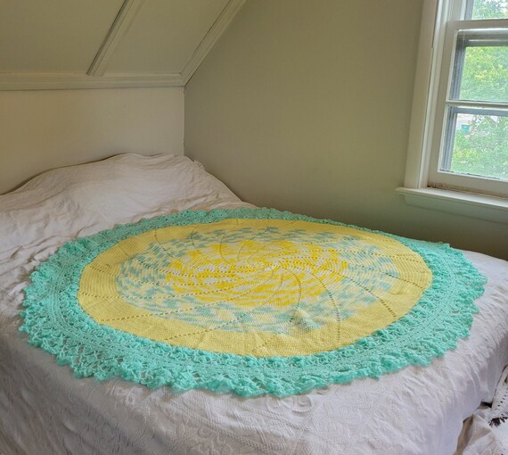 Teal and yellow throw hotsell