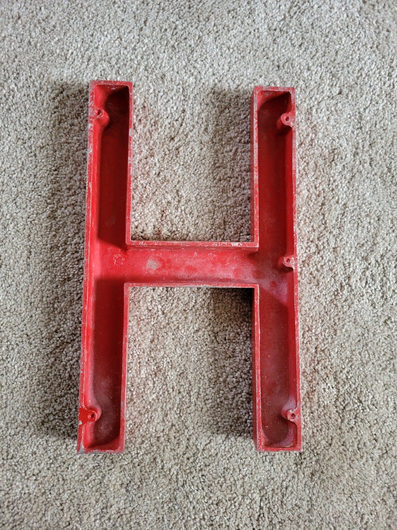 Marquee Letters, Vintage Metal Big H and Little T Marquee Letters Etsy