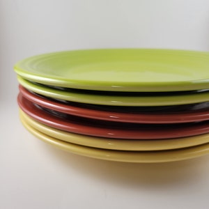 On Hold: Vintage Fiesta 10 1/2 inch Dinner Plate Sets, Paprika, Lemongrass, or Sunflower Yellow