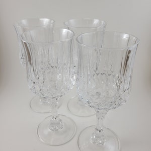 Vintage Diamond Cut Crystal Wine Glass Set