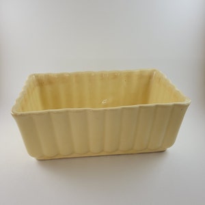 Vintage Yellow Large Scalloped Ceramic Planter