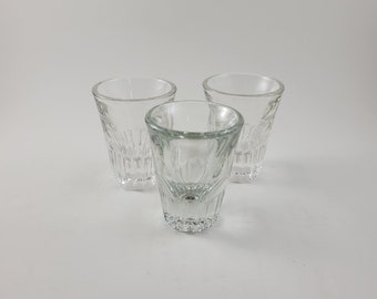 Set of 3 Vintage Glass Shot Glasses