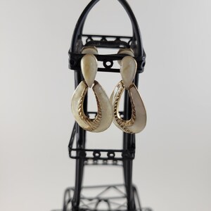 Vintage Dangle Pearl and Gold Clip-on Earrings