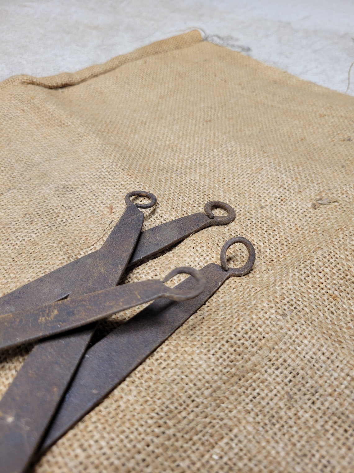 Antique Hand Wrought Iron Cooking Utensils 2 Ladles Skimmer Etsy