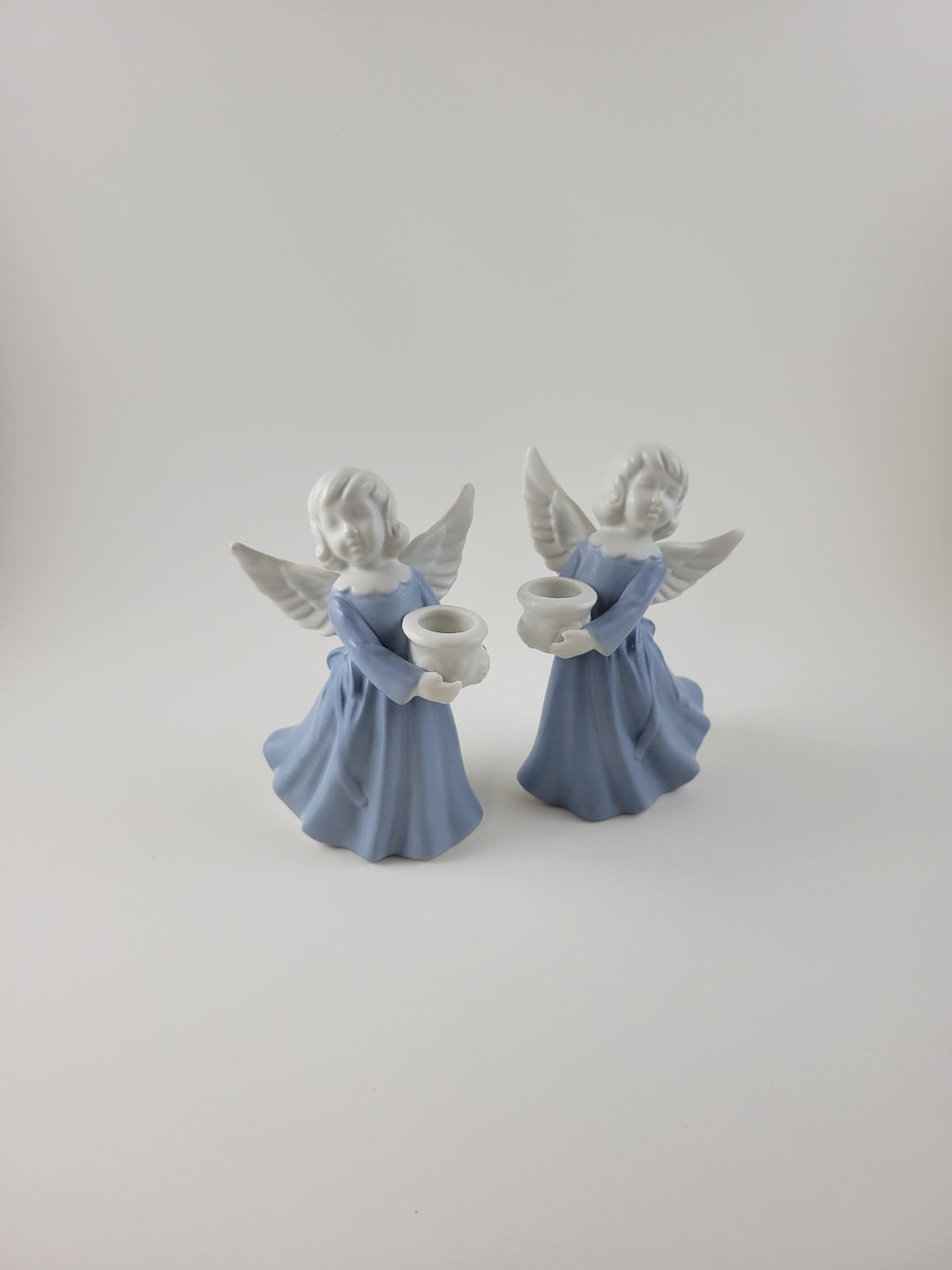 Vintage Ceramic Angel Candle Holders Etsy