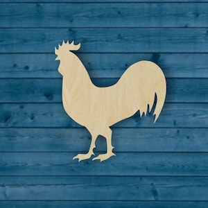 Rooster Shape | Multiple Sizes | Laser Cut | Unfinished | Wood Cutouts Shapes