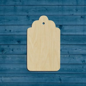 Gift Tag Shape | Multiple Sizes | Laser Cut | Unfinished | Wood Cutouts Shapes | Christmas