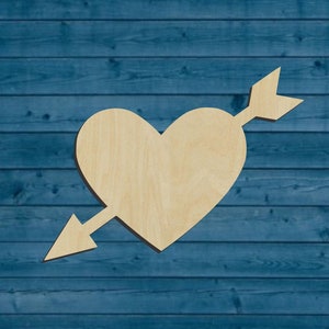 Arrow | Heart | Valentine Shape | Multiple Sizes | Laser Cut | Unfinished | Wood Cutouts Shapes