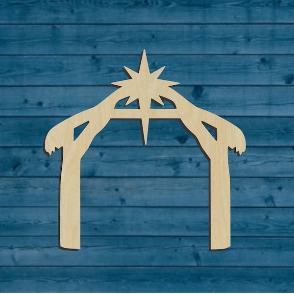 Nativity Barn Stable Shape | Multiple Sizes | Laser Cut | Unfinished | Wood Cutouts Shapes | Christmas