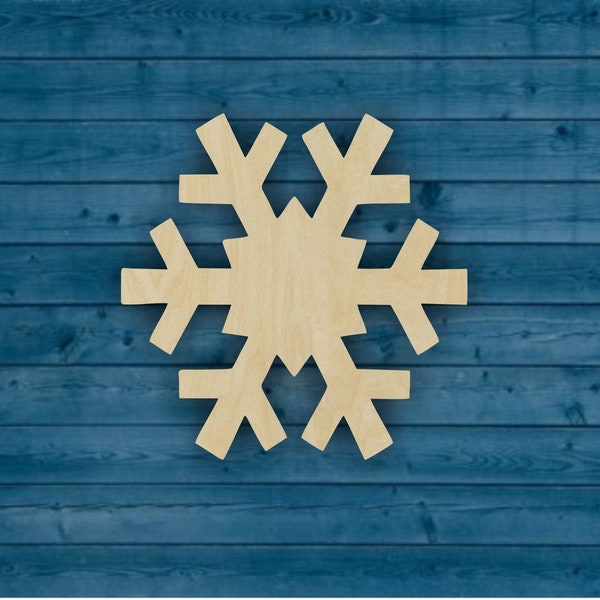 Snowflake Shape | Multiple Sizes | Laser Cut | Unfinished | Wood Cutouts Shapes