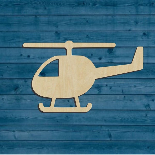 Transportation | Planes | Helicopter Shape | Multiple Sizes | Laser Cut | Unfinished | Wood Cutouts Shapes