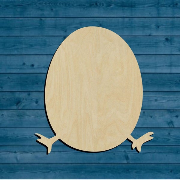 Easter | Chick Egg | Egg feet | Egg Shape | Multiple Sizes | Laser Cut | Unfinished | Wood Cutouts Shapes