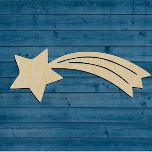 Shooting Star Shape | Solar system Space Planets |  Multiple Sizes | Laser Cut | Unfinished | Wood Cutouts Shapes