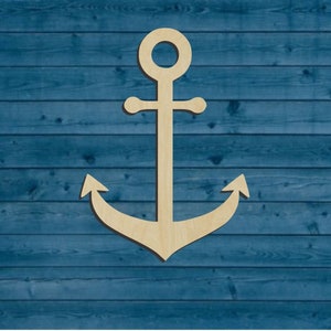 Nautical | Anchor Shape | Multiple Sizes | Laser Cut | Unfinished | Wood Cutouts Shapes
