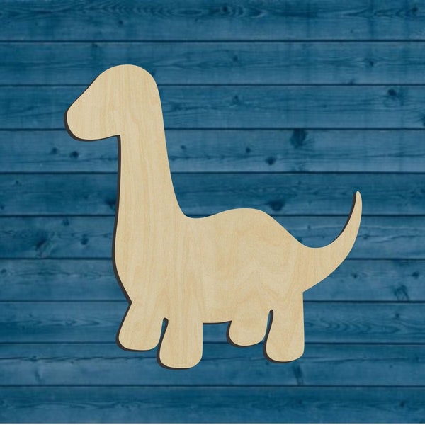 Brontosaurus | Dinosaur Shape | Multiple Sizes | Laser Cut | Unfinished | Wood Cutouts Shapes