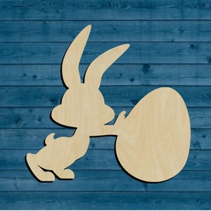 Easter Bunny Egg Shape | Multiple Sizes | Laser Cut | Unfinished | Wood Cutouts Shapes