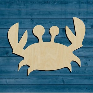 Summer | Crab Shape | Multiple Sizes | Laser Cut | Unfinished | Wood Cutouts Shapes