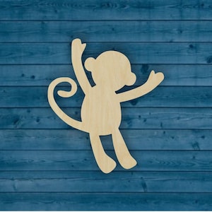 Monkey Shape | Multiple Sizes | Laser Cut | Unfinished | Wood Cutouts Shapes