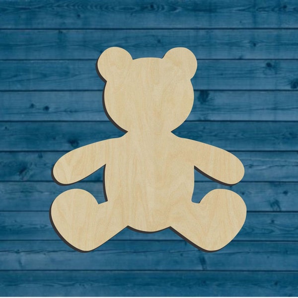 Teddy Bear Shape | Multiple Sizes | Laser Cut | Unfinished | Wood Cutouts Shapes