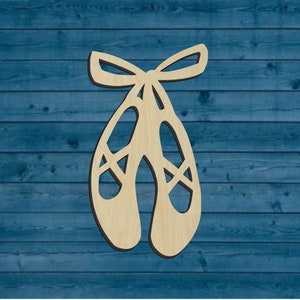 Dance | Ballet Slipper Shape | Multiple Sizes | Laser Cut | Unfinished | Wood Cutouts Shapes