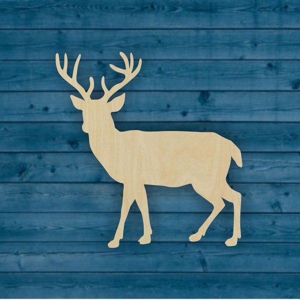 Deer Shape | Multiple Sizes | Laser Cut | Unfinished | Wood Cutouts Shapes | Wildlife