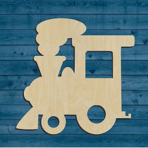 Train - Laser Cut Out Unfinished Wood Craft Shape TRN11 Train - Laser Cut Out Unfinished Wood Craft Shape TRN11