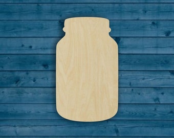 Mason Jar Shape | Multiple Sizes | Laser Cut | Unfinished | Wood Cutout Shapes