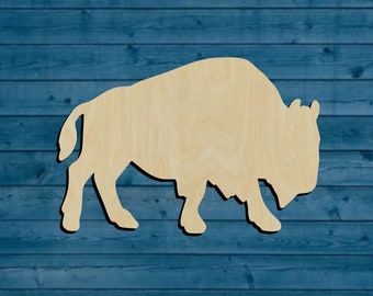 Buffalo-Bison Shape | Animal |  Multiple Sizes | Laser Cut | Unfinished | Wood Cutouts Shapes