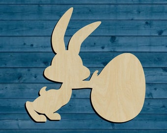 Easter Bunny Egg Shape | Multiple Sizes | Laser Cut | Unfinished | Wood Cutouts Shapes