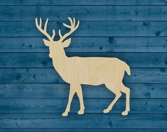 Deer Shape | Multiple Sizes | Laser Cut | Unfinished | Wood Cutouts Shapes | Wildlife