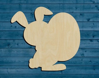 Easter Bunny Egg Shape | Multiple Sizes | Laser Cut | Unfinished | Wood Cutouts Shapes