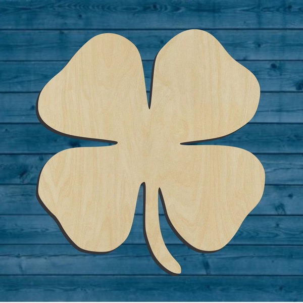 Shamrock | St. Patrick's Day | St. Patty's Day | Four leaf clover Shape | Multiple Sizes | Laser Cut | Unfinished | Wood Cutouts Shapes