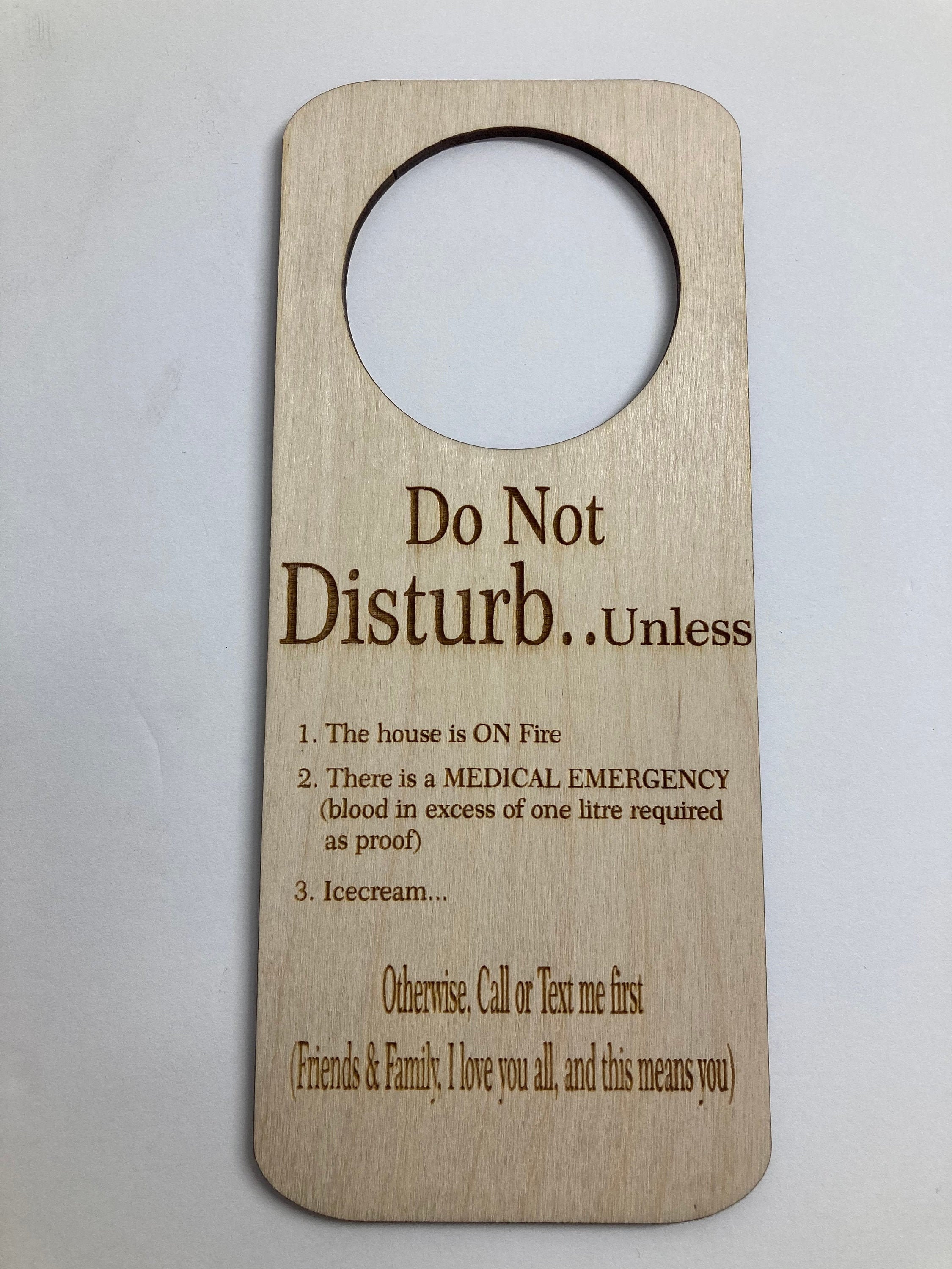 Door Hanger Do not Disturb Unless... Etsy
