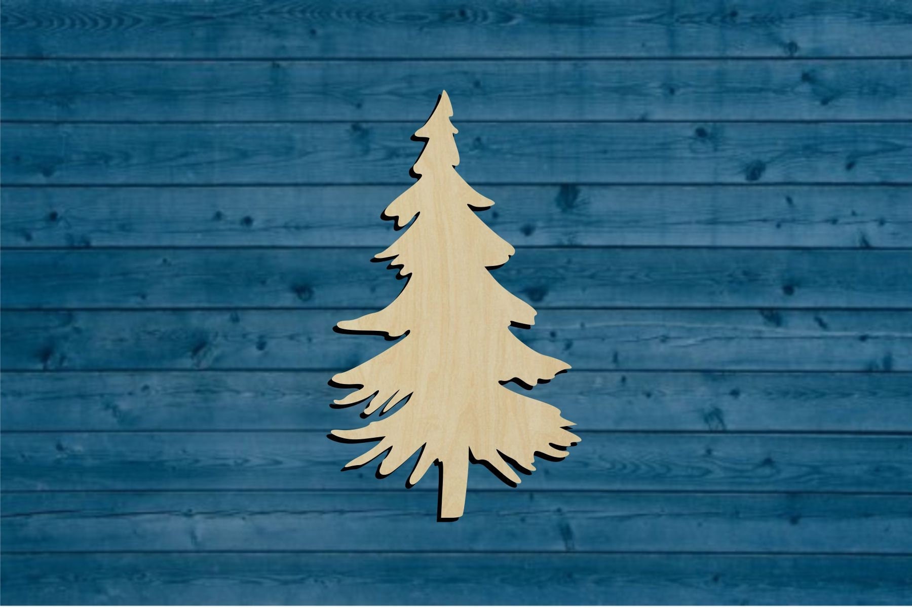 Wood Pine Shape, Bass, Unpainted Wooden Cutout DIY