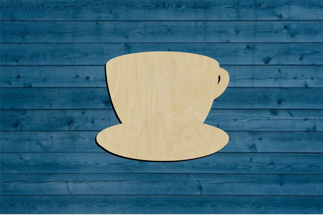 Tea Cup Shape Coffee Cup Multiple Sizes Laser Cut Unfinished Wood ...