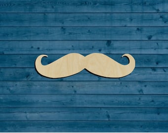 Fathers Day | Dad | Mustache Shape | Multiple Sizes | Laser Cut | Unfinished | Wood Cutouts Shapes
