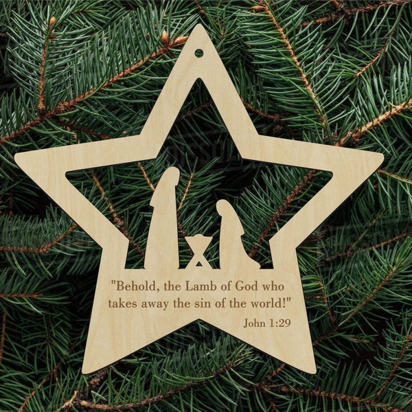 Christian | Nativity | Bulk | Christmas Ornament | Multiple Sizes | Laser Cut | Unfinished | Wood Cutouts Shapes