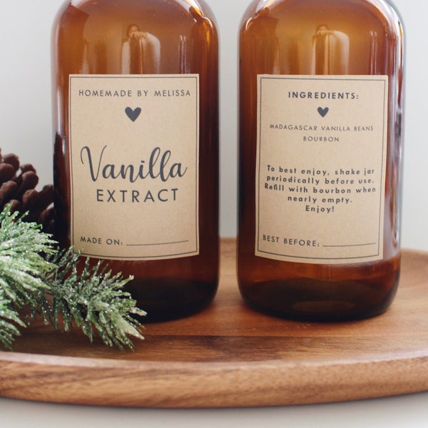 Customized Vanilla Bean Extract Labels Etsy