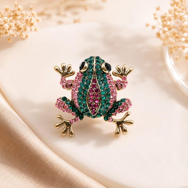 Kikker Broche Pin Strass Dier Broche Kristal Stijl Natuur Sieraden Mode-accessoire Kikker Broche Cadeau voor Haar: