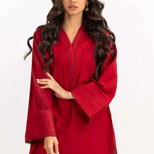 Red Designed Shalwar Kameez Stitched Trouser Traditional Women Handmade Pakistani Dress Indian Dress