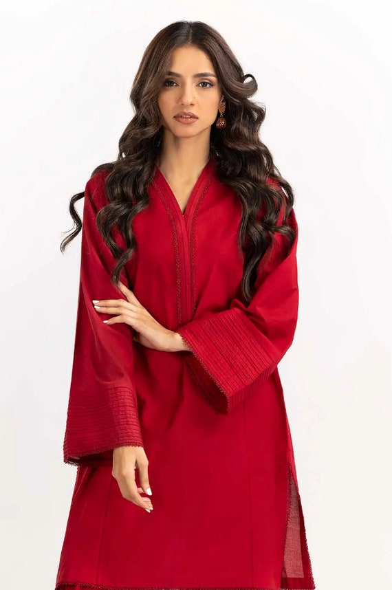 white christmas dresses Latest Embroidered Salwar Kameez Pakistani Red Dress for Eid – Nameera by  Farooq main image 1