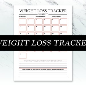 Printable Weight Loss Tracker Workout Journal image 1