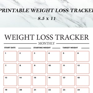 Printable Weight Loss Tracker Workout Journal image 2