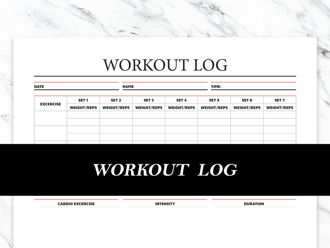 Printable Workout Log | Workout Planner Printable - Etsy