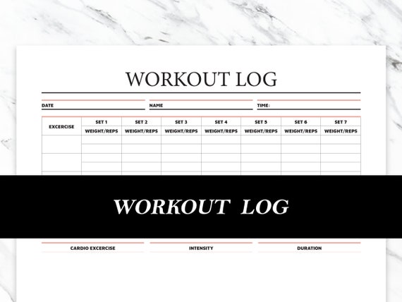 Printable Workout Log Workout Planner Printable - Etsy