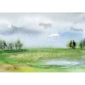 Watercolor Landscape print, 5x7 inch print of original watercolor painting image 1