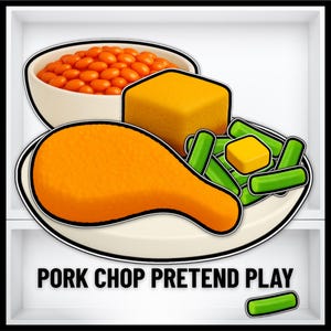 Printable Comfort Food Play Set • Pork Chop, Beans, Cornbread (Digital Download)
