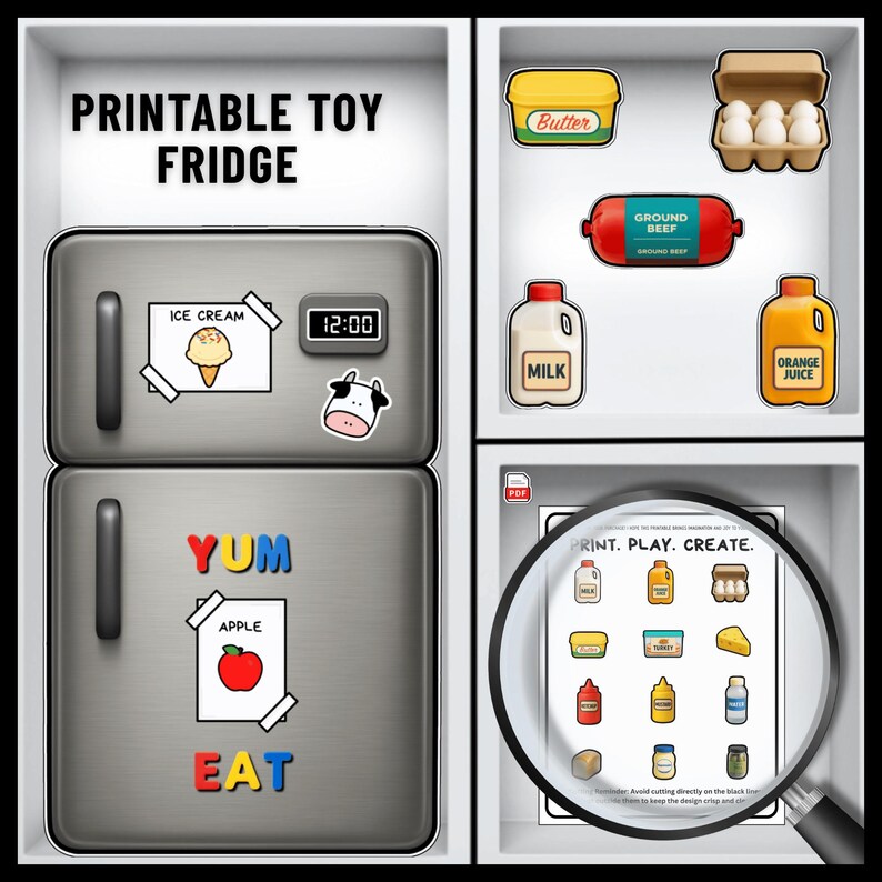 Printable Fridge Playset for Dramatic Play – Sort, Stack & Layer ...